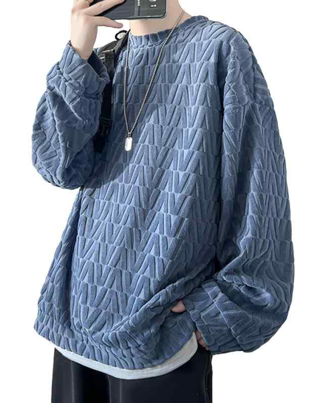 [] メンズ 秋服 トレーナー 大きい サイズ ゆったり 柔らかい肌触り 人気 無地 長袖 パーカー tシャツ かっこいい カジュアル プルオーバー おしゃれ ドロップショルダー シンプル オシ