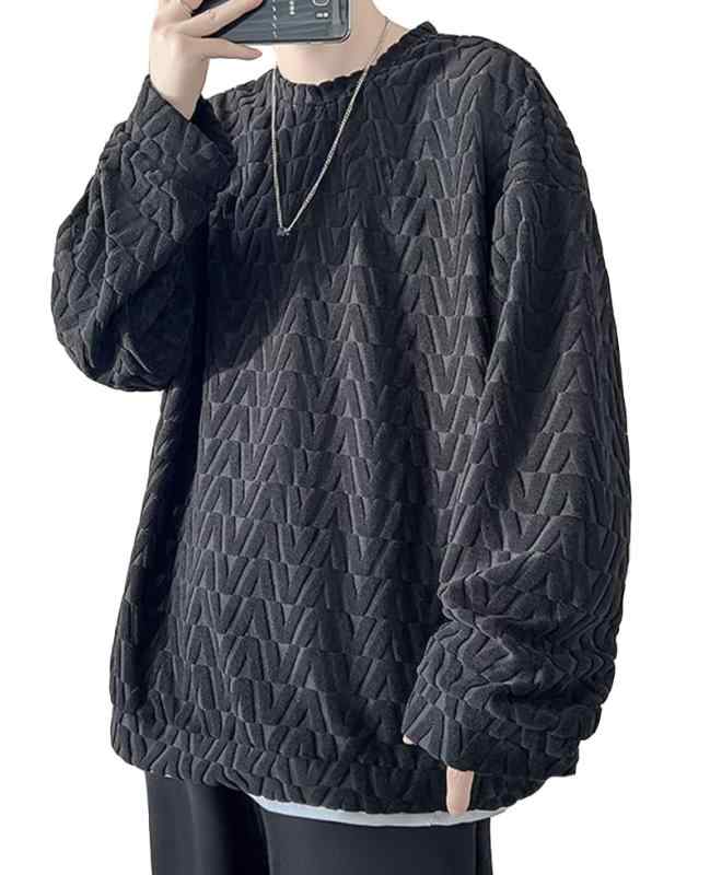 [] メンズ 秋服 トレーナー 大きい サイズ ゆったり 柔らかい肌触り 人気 無地 長袖 パーカー tシャツ かっこいい カジュアル プルオーバー おしゃれ ドロップショルダー シンプル オシ