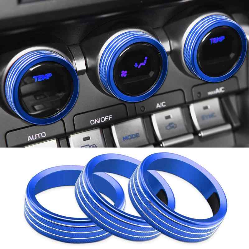 【送料無料】KUNGKIC 新型 トヨタ GR86 ZN8 スバル BRZ ZD8 適用 2021 2022 2023 2024 2025 対応 エアコン スイッチ AC ノブ リング ノブカバー スイッチカバー ドレスアップ 内装パーツ 亜鉛合金 アクセサリー 青