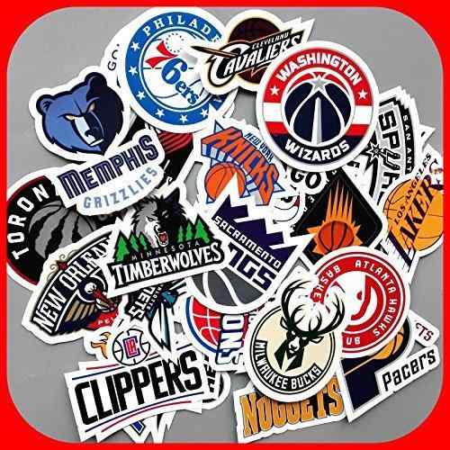 4LEVEL NBAチームロゴステッカー30枚セット ストリート スケボー スノボー ボム 防水仕様 強粘着タイプ..