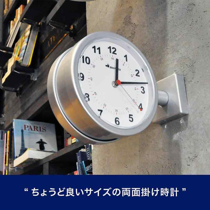 ダルトン(Dul) ダブルフェイスクロック ブラック 小ぶりな壁掛け両面時計 高さ205mm 幅285mm 奥行90mm S624-659BK [3]