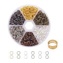 二重マルカン 丸カン 丸環 指カン付き リング 基礎パーツ 金具セット アクセサリーパーツ ジュエリー DIY用 ハンドメイド ブレスレット ネックレス(3)
