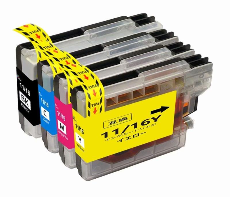 ブラザー インクカートリッジ LC11 LC16 Brother LC11-4PK LC16-4PK 4色6本セット LC11BK×3 LC11C×1 LC11M×1 LC11Y×1 (ブラック、シアン、マゼンタ、イエロー）増量タイプ 残量表示可能 新互