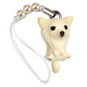 ペットラバーズ 犬種 Dog 92 hihuahua ロングコートチワワ ホワイト ビーズ ストラップ DN-2002(2)