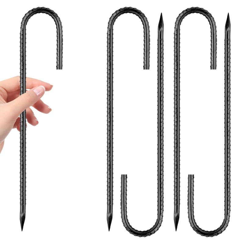 固定ピン 30cm キャンプペグ ロープ止め金具 ペグ ロープ止め杭 スチール鍛造ペグ タープペグ 高強度 ..