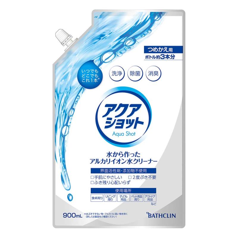  アクアショット 除菌 できる アルカリ電解水 洗浄剤 つめかえ用900mL バスクリン