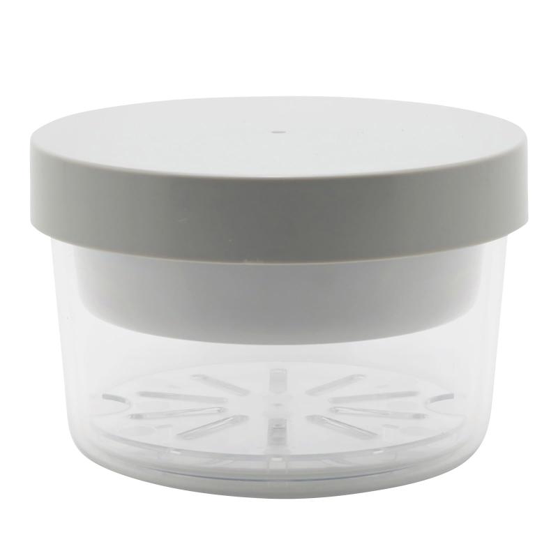 GEL-COOL ジェルクール inner tray 保冷剤一体型 ヌードルランチボックス お弁当箱 ラウンド 12×12×7.9cm 水切り すのこ付き 2段 弁当箱 パスタ 中皿付き 女性 子供 簡単クリップ バックル機構 レン