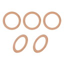 20mmx27mmx1mm(IDxODxT) フラット銅シーリング ワッシャー 5 個 産業機械用 M20 ネジ 銅フラット リング ガスケット(3)