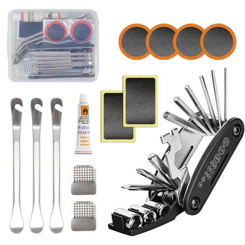 自転車 パッチセット パンク修理 自転車ぱんく修理 タイヤ修理キット タイヤパッチ ゴムのり タイヤレバー やすり 応急用タイヤ修理 補修 軽量 コンパクト 汎用 便利 日本語取扱説明(4)