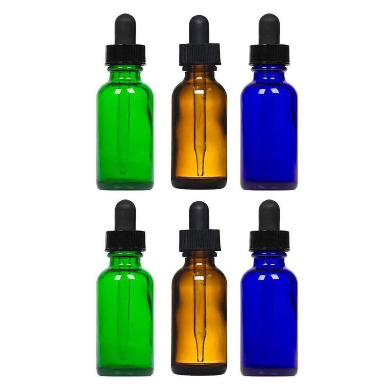 アロマオイル ガラス 精油瓶 アロマ保存容器 旅行用 小分けボトル スポイト付き 遮光瓶 30ml 6本セット