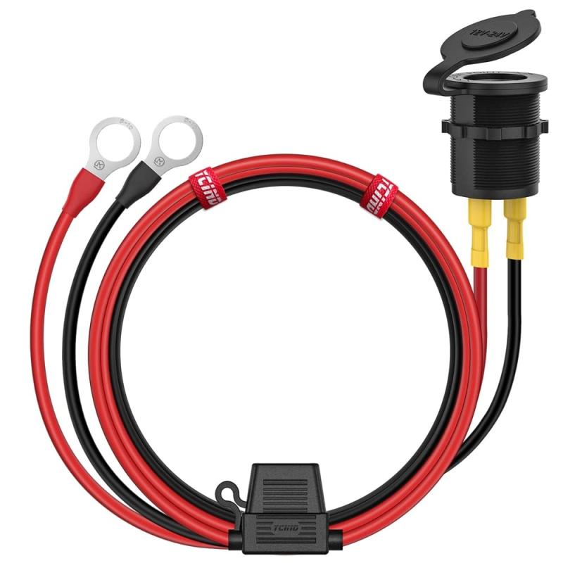 IAR シガソケット 電源コンセント ビーデューティ 30A 12V / 24V ケーブル 1m 車 トラック ヨット ボー..