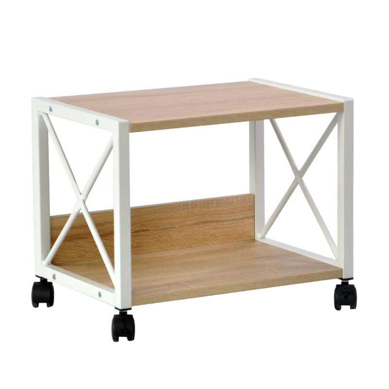 プリンター台 プリンターラック 2段 机下/机上両対応 キャスターとアジャスター付き プリンタースタン..