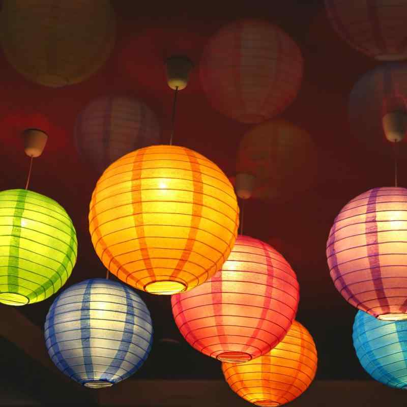 提灯ライト 20色入 紙ちょうちん ランタン 丸型 無地 夏祭り 飾り付け お盆 祭り イベント パーティー 七夕 飾り デコレーション 装飾 ちょうちん 紙提灯 カラフル