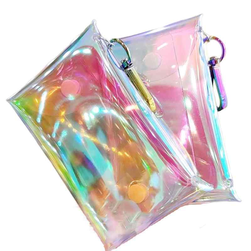 小銭入れ 透明 2個セット ミニポーチ ウォレット ミニ財布 キーケース コンパクト 可愛い カラビナ付き..