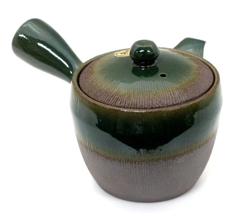 久村陶器(isamatouki) 急須 茶 370ml 萬古焼 丸網 急須 千筋織部巻 7463