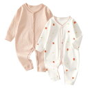 Baby nest ベビー服 長袖 カバーオール ロンパース パジャマ 赤ちゃん 新生児 女の子 北欧風 ルームウェア 可愛い 綿100% 柔らかい 2枚セット 66 73 80 90