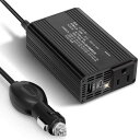 150W 車載インバーター - DC12VからAC100Vに変換 - USB-C PD 30WおよびUSB-A QC 18Wポート搭載、6つの安全保護機能 - シガーソケットコンセント A-MRI1510U-BK