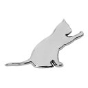 エンブレム 猫 ネコ 車用 ステッカー ねこ かわいい 3Dステッカー キャット アクセサリー 防水 金属 カーステッカー デカール バッジ シルバー 車用 バイク スーツケース おしゃれ 飾り