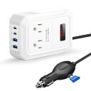 インバーター 修正正弦波 200W 「強化版」 12v 100v 電圧保護付き シガーソケット コンセント 急速給電 車載用 カーインバーター USB-C PD 30W/ USB-A QC 18W 合計4ポート コンバーター 車アクセサ