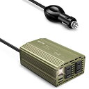 修正正弦波 300Wインバーター USB- PD 30W + USB-A Q 18W 車載用インバーター D12VをA100Vに変換 シガーソケット コンセント A-MRI3010BU-GR-PD30W