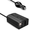 修正正弦波 300Wインバーター USB-C PD 30W + USB-A QC 18W 車載用インバーター DC12VをAC100Vに変換 シガーソケット コンセント A-MRI3010BU-BK-PD30W