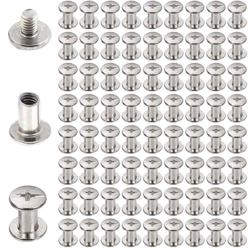 バインディング ねじ アルバム スクラップ ブック シカゴ スクリュー ポスト ニッケル メッキ 30pcs