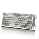 K85 75%ゲーミングキーボード メカニカルキーボード 磁気スイッチ ガスケットマウント ホットスワップ対応 アンチゴーストPキーキャップ ホットスワップ TKL 82キー ノブ付き 有(2)