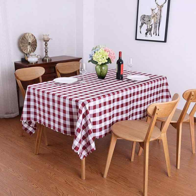 テーブルクロス テーブルカバー 食卓カバー オシャレ 格子縞 長方形 速乾 洗える オシャレ 素敵 きれい レストラン ホテル 北欧 厚手 柔らかい ワインレッド約1.4*2.0m 赤 miraiyuki-10157547 MIRAIYUKI サンプル画像3