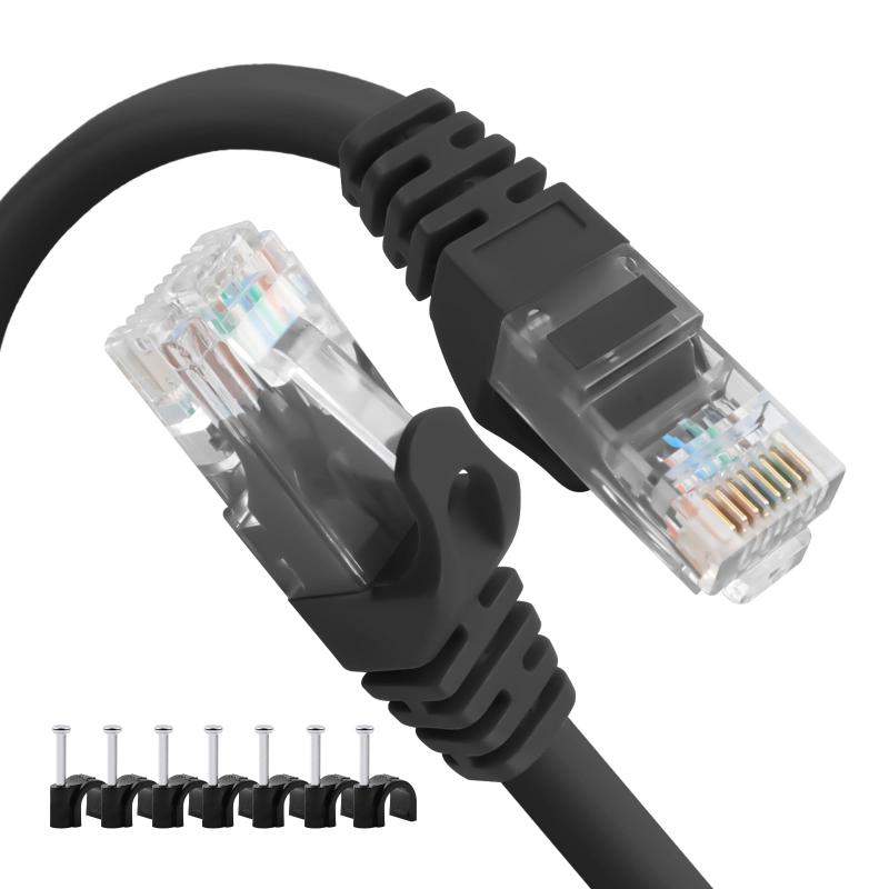 LANケーブル CAT7準拠 ギガビット10Gbps/600Mz ツメ折れ防止 カテゴリー7 イーサネットケーブル TP/TP 二重シールド RJ45 LANコード ブラック 1M