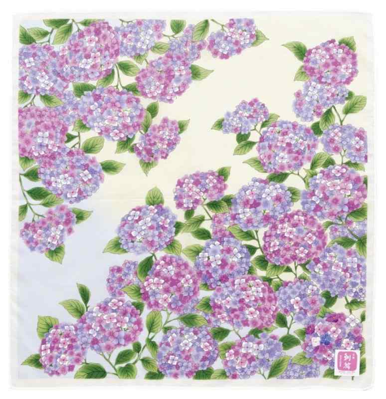 乐天商城 - 山本仁商店 友禅刺繡ハンカチ 紫陽花
