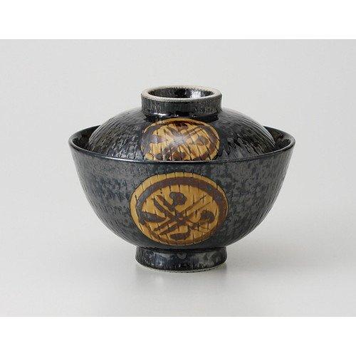 引出黒丸紋 丸蓋丼 [15 x 12cm 670g] 蓋丼 天丼 カツ丼 親子丼 和食器 飲食店 業務用