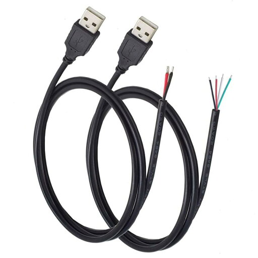 2個 USB A オス プラグ - 裸線 オープン エンド ケーブル 3.3フィート 100cm 5V 2.1A 2 & 4 コア 電源およびデータ伝送 ピグテール 修理 テール ケーブル コード DIY ブラック 1 パック 2 コア & 2個 USB A オス プラグ - 裸線 オープン エンド ケーブル 3.3フィート 100cm 5V 2.1A 2 & 4 コア 電源およびデータ伝送 ピグテール 修理 テール ケーブル コード DIY ブラック 1 パック 2 コア &