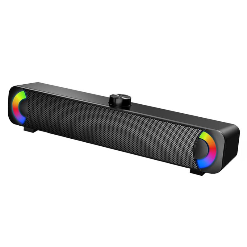 PC スピーカー、ゲーミングスピーカー、パソコン スピーカー、USB スピーカー、RGB ゲーミングスピーカー デスクトップ/ノートパソコン/スマホ/ゲーム機に対応 (ブラック)