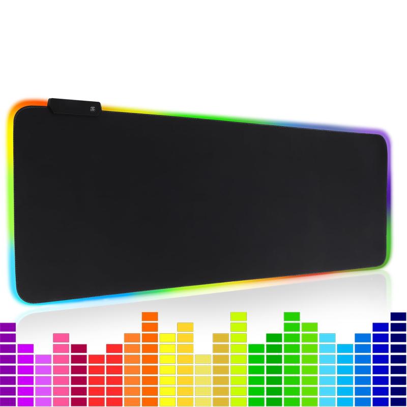 音に反応 動きのある 交互 こうご led RGB 光るゲーミングマウスパッド防水 滑り止め ゲーム音楽の時没入感と交互 こうご 800mm x 300mm