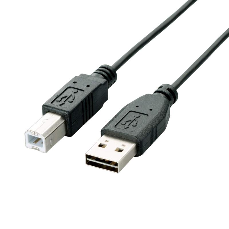 ELECOM USB2.0ケーブル リバーシブルコネクタ A-Bタイプ ノーマル ブラック U2C-DBBK