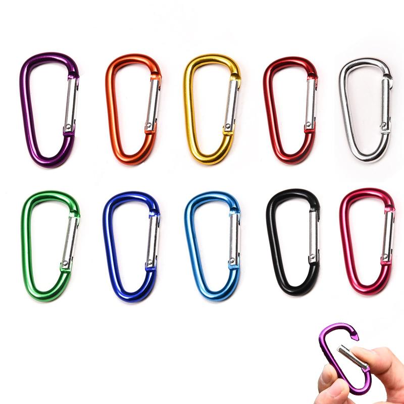 Dリング 登山 キーホルダー フック キーホルダー カラビナ 多機能 超軽量 キーホルダー アウトドア活動 アルミ合金 小型 登山 釣り 脱落防止 ハイキング キャンプ 10個セット 10色