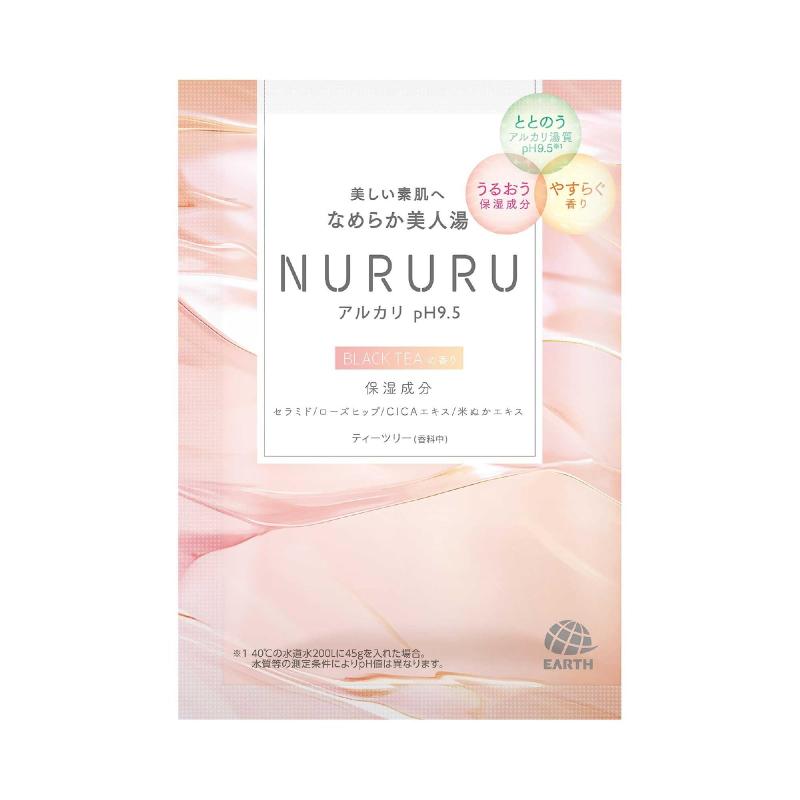 NURURU ヌルル バスパウダー 入浴料 個包装 ブラックティーの香り 1包 アロマ リラックス バスタイム 保湿成分 アルカリ湯質「美人の湯」として知られるアルカリ湯質の粉末入浴剤NURURUぬるぬるとした、まろやかなお湯と穏やかな気持ちになれる香りに包まれて美しい素肌へ。保湿成分セラミド、ローズヒップ、CICAエキス、米ぬかエキス配合香りBLACK TEA　湯色ピンクオレンジの湯色(色付き透明)内容量45g(1包)