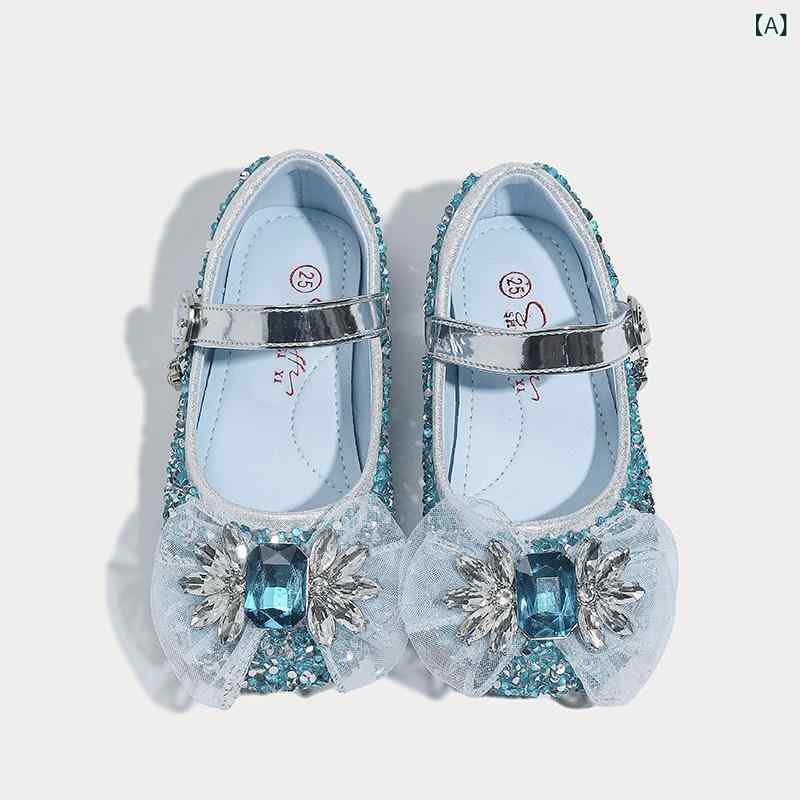 First Shoes - バレエシューズ 女児 プリンセススタイル キラキラ グリッター かわいい フォーマル 女の子用 合成皮革 マジックテープ 着脱簡単 軽量 ブルー シルバー ピンク お出かけ 春夏