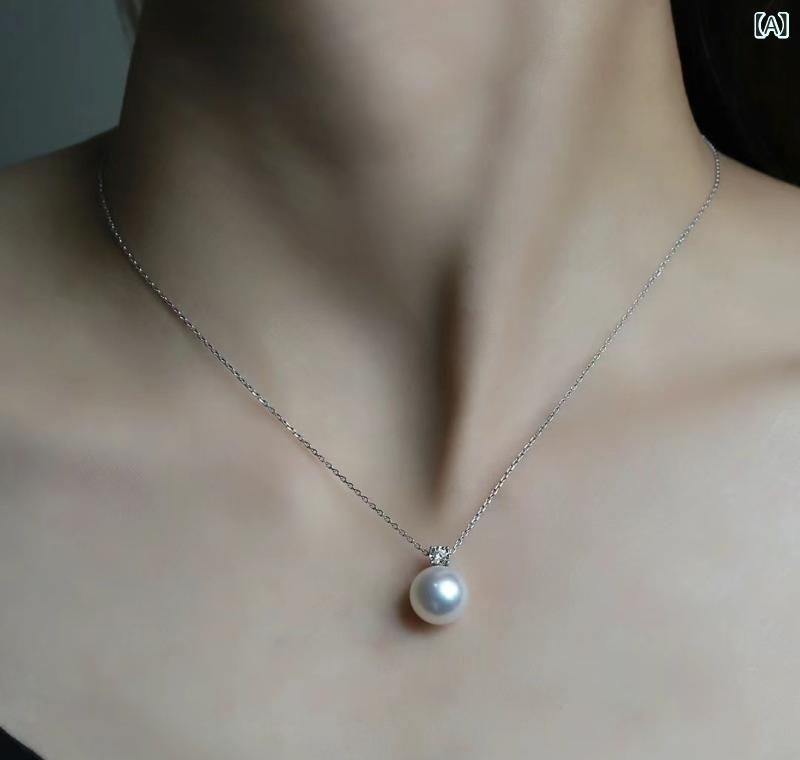ネックレス レディース 鎖骨チェーン 小物 パール ジルコニア シルバー 上品 エレ...