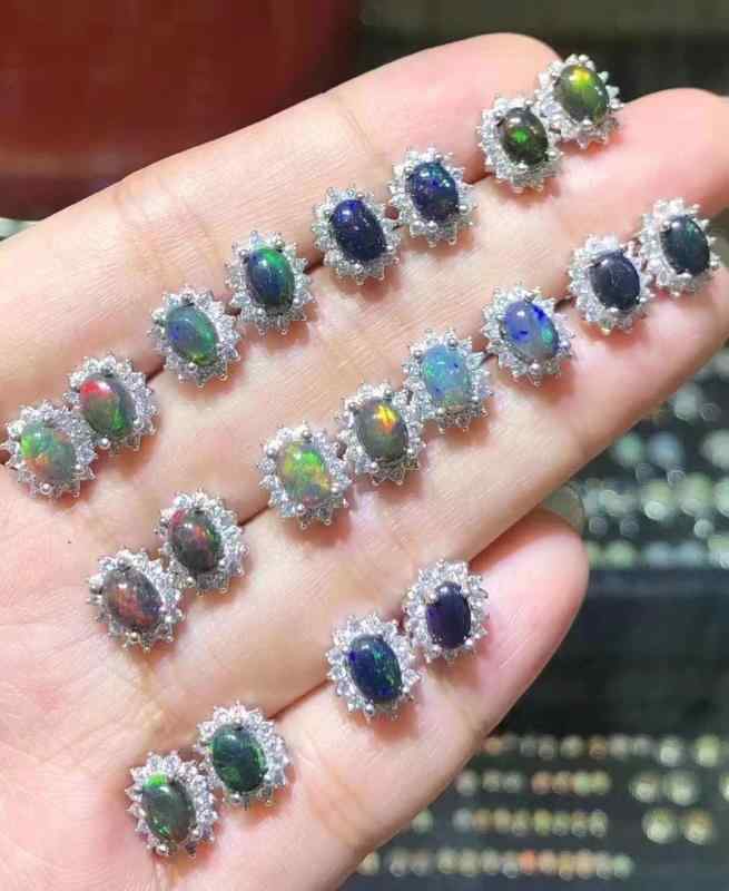ピアス レディース ブラックオパール ホワイトオパール S925 シルバー925 銀製 手...