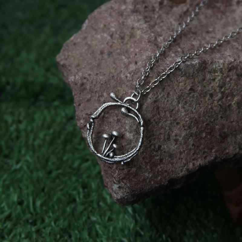 ネックレス レディース キノコ ペンダント 手作り アクセサリー パーツ 菩提 ギフト3
