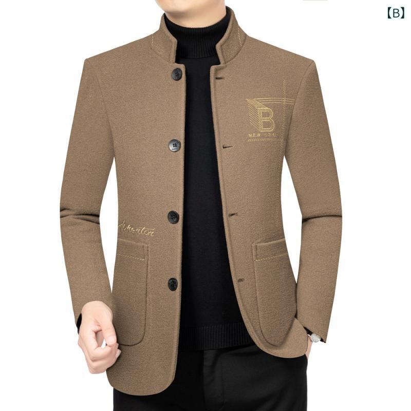 ジャケット 男性用 ウール アウター 秋冬 暖かい シニア 紳士服 カジュアル ブラック 深いコーヒー色 グレー 薄手コーヒー色 緑がかったグレー M L XL XXL 3XL 4XL miraiyuki-10758805 MIRAIYUKI サンプル画像3