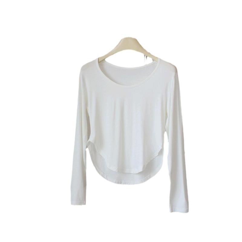 ・カテゴリ: Tシャツ・スタイル: 簡約風・主な素材: 粘膠纖維95%以上.氨綸・ネックライン: U字領・袖丈: 長袖・袖型: 通常袖・フィット: 修身型・衣長: 普通款(50cm<衣長≤65cm)・カラー展開: 白.卡其色.グレー.黒
