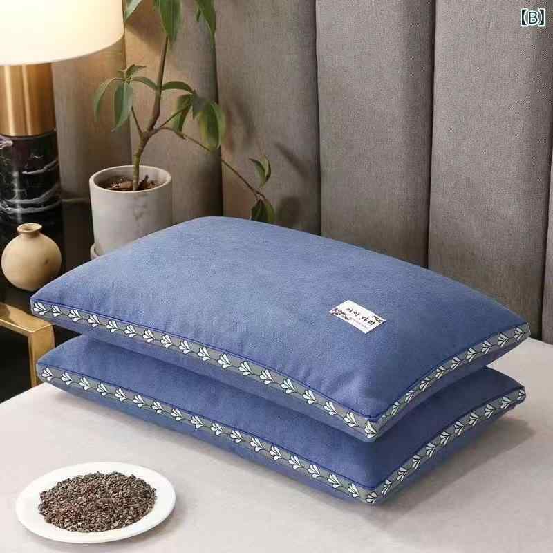枕カバー 蕎麦殻枕 大人用 頚椎サポート 蕎麦枕 ピロー 家庭用 ブルー レッド グレー 35×55cm 40×60cm ポリエステル 麻 [3]
