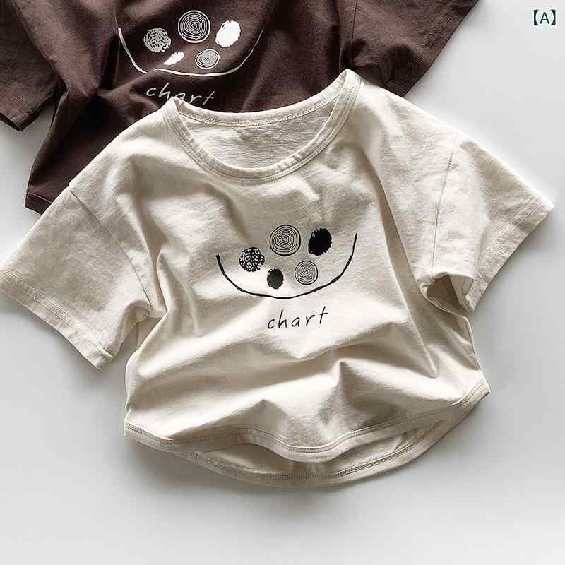 ・カテゴリ: 童Tシャツ・スタイル: 韓版・主な素材: 綿95%・袖丈: 短袖・年齢適合: 中小童(3~8歳)・柄: 卡通・ネックライン: 円領・機能: 吸湿排汗・カラー展開: 米白.紫咖・サイズ展開: 80.90.100.110.120.130