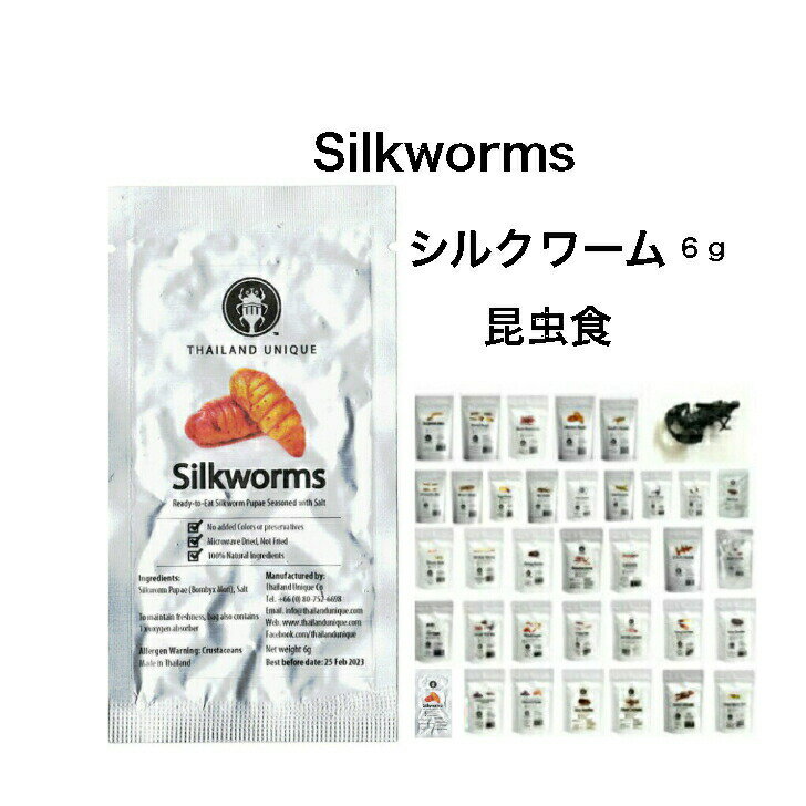 【期限2024年12月25日】シルクワーム6g 昆虫食 食べる虫 バグズファーム 非常食 送料無料