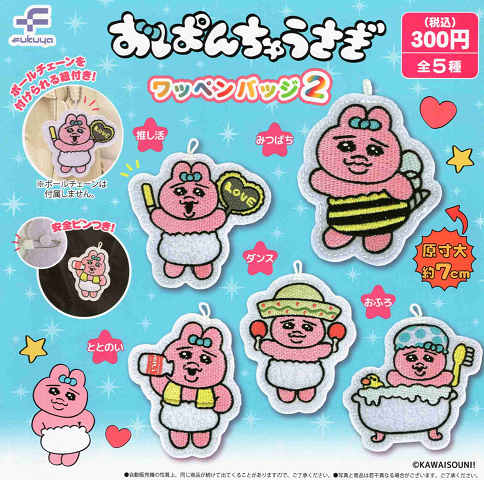 おぱんちゅうさぎ ワッペンバッジ2 全5種セット コンプ コンプリートセット