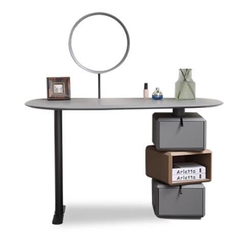 ドレッサー おしゃれ 化粧台 鏡台 かわいい デスク 化粧品収納 お姫系 チェスト 寝室 化粧テーブル メイク台 サイド収納 グレー コンパクト 高級感 モダン 幅90cm 110cm 130cm テレワーク パソコンデスク テーブル単品