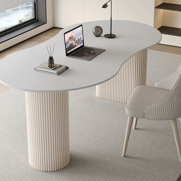 デスク 白 おしゃれ パソコンデスク 120cm PCデスク ゲーミングデスク セラミック天板 ホワイト 韓国風..