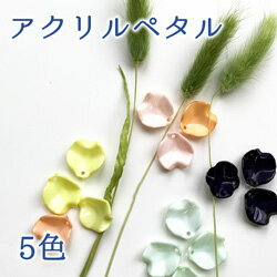 アクリル　ペタル 約15X17mm　　5色から選べる　約20枚入　I 花びら　花弁　ハンドメイド　アクセサリー　て作りブローチ